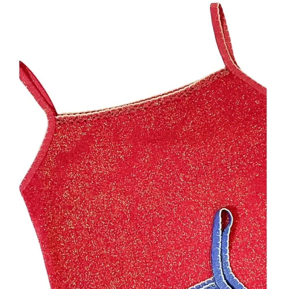 Vintage Pair of Sparkly Glittery Beaded Neck Camis - Picture 3 of 5